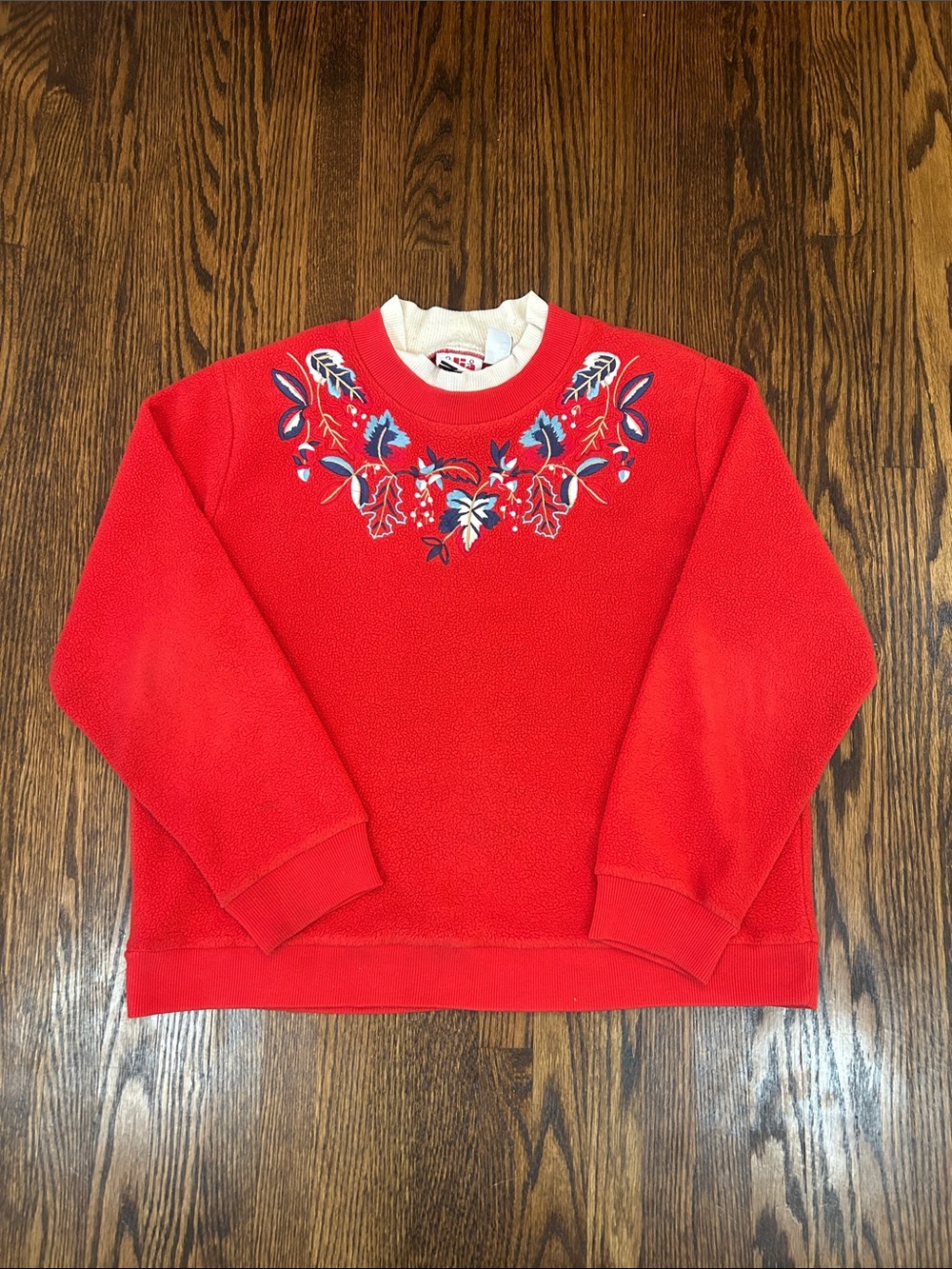 Vintage 90s Fleece Leaf Motif Sweatshirt